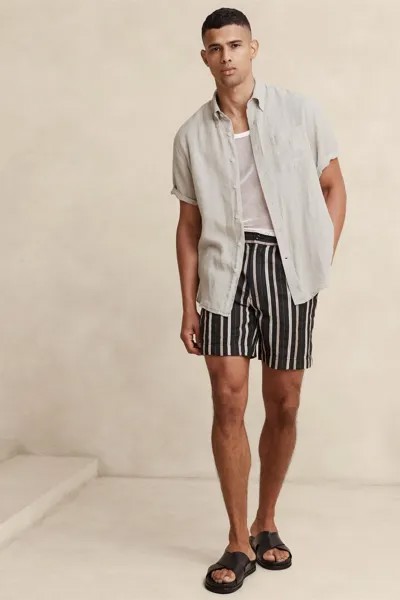 Льняная рубашка Castelletto с короткими рукавами Banana Republic, бежевый