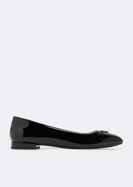 Балетки Prada Patent Leather Ballerinas, черный