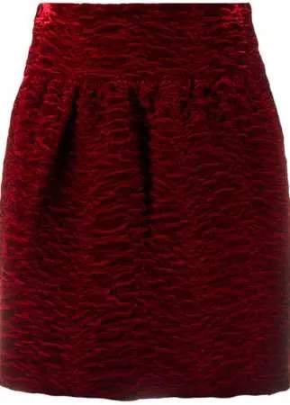 Saint Laurent фактурная юбка мини с завышенной талией