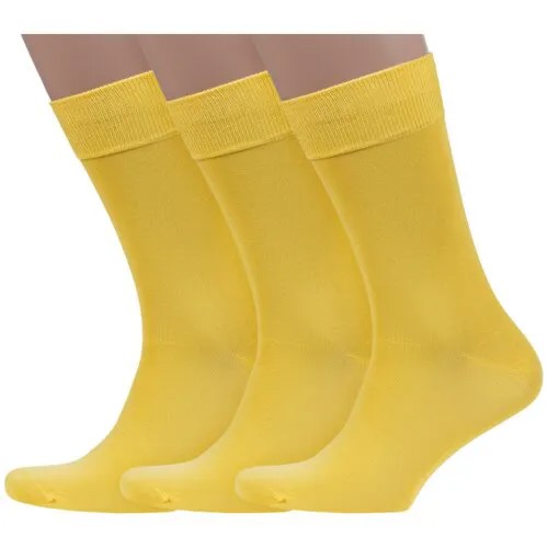 Носки Sergio di Calze, 3 пары, размер 25, желтый