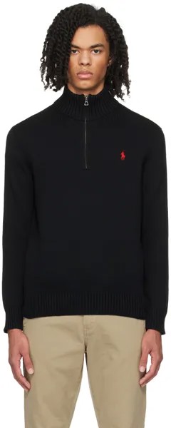 Черный свитер с молнией до половины Polo Ralph Lauren