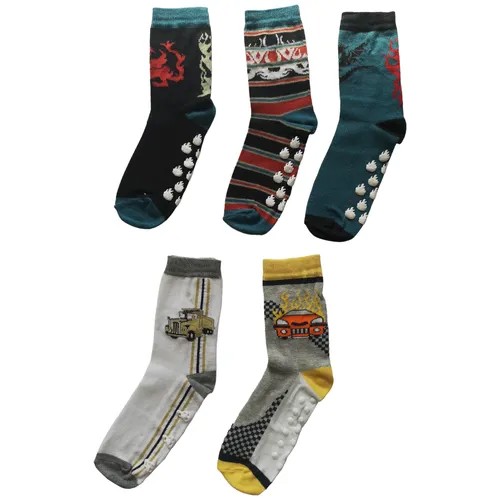Комплект носков Aviva kids collection, 5шт, 31/34, носки детские, носки для мальчика, хлопковые, тонкие, со стопперами, подарочная коробка, набор
