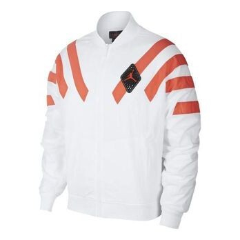 Куртка Air Jordan Srt Lgc Nylon Jacket Stripe Zipper Jacket 'White Red', белый