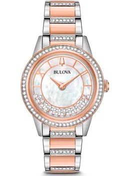 Японские наручные  женские часы Bulova 98L246. Коллекция Crystal Ladies