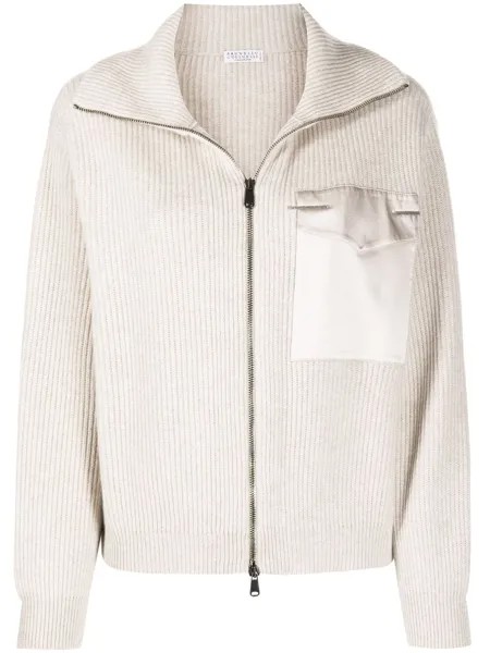 Brunello Cucinelli худи на молнии в рубчик