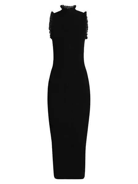 Облегающее платье миди с воротником-стойкой и воротником-стойкой Philosophy Di Lorenzo Serafini, черный