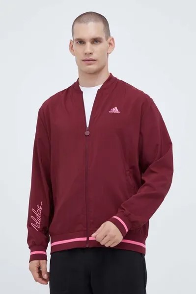 Куртка бомбер adidas, гранат