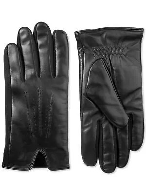 Isotoner Мужские черные зимние кожаные перчатки без шнуровки с сенсорным экраном, XL