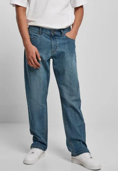Джинсы-сигареты Straight Slit Jeans Urban Classics, цвет middeepblue