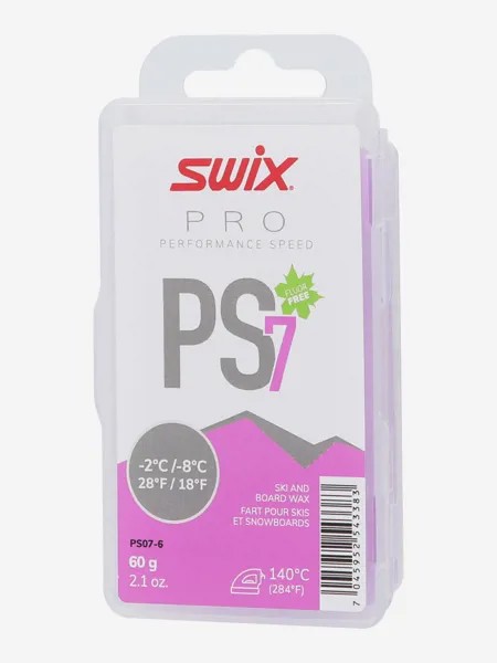 Мазь скольжения твердая Swix PS7 Violet, -2°C/-8°C, 60 г, Фиолетовый