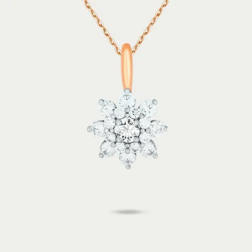 Подвеска GOLD CENTER, красное золото, 585 проба, фианит