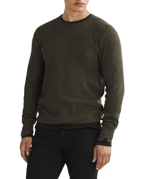 Мартин Мериносовая шерсть &; Нейлоновый свитер обычного кроя с круглым вырезом rag & bone, цвет Green