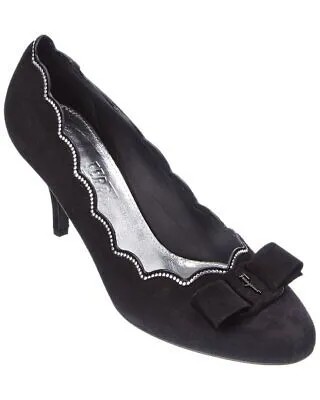 Женские замшевые туфли Ferragamo Vara с шипами, черные 9 B
