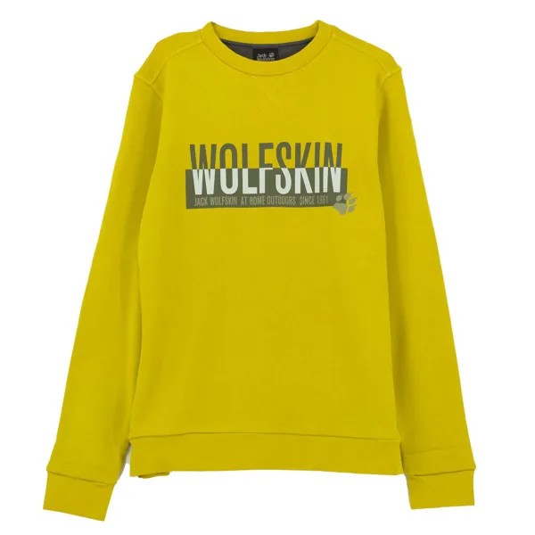Пуловер Jack Wolfskin Slogan Sweater Baumwolle, желтый