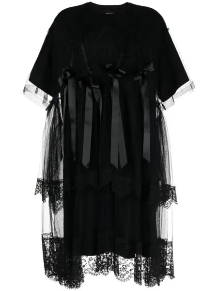 Simone Rocha платье с тюлем, черный