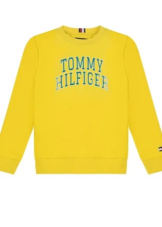 Желтый свитшот с синим логотипом Tommy Hilfiger детский