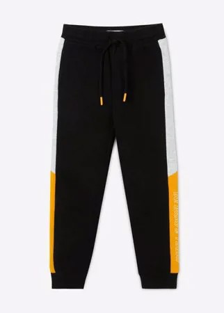 Чёрные спортивные брюки Jogger колор-блок для мальчика Gloria Jeans