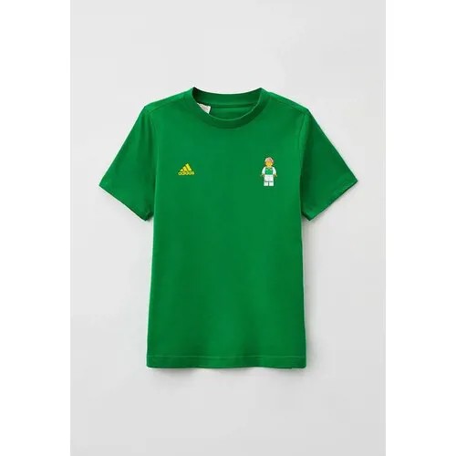 Футболка adidas, размер 152, зеленый