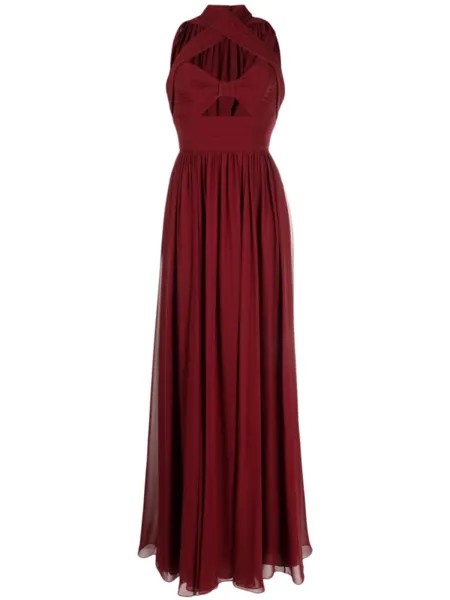 Elie Saab шелковое платье без рукавов, красный