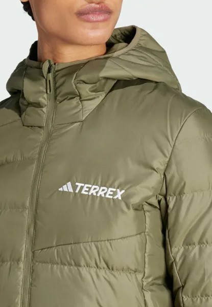 Пуховик TERREX MULTI LIGHT DOWN HOODED adidas, оливковый