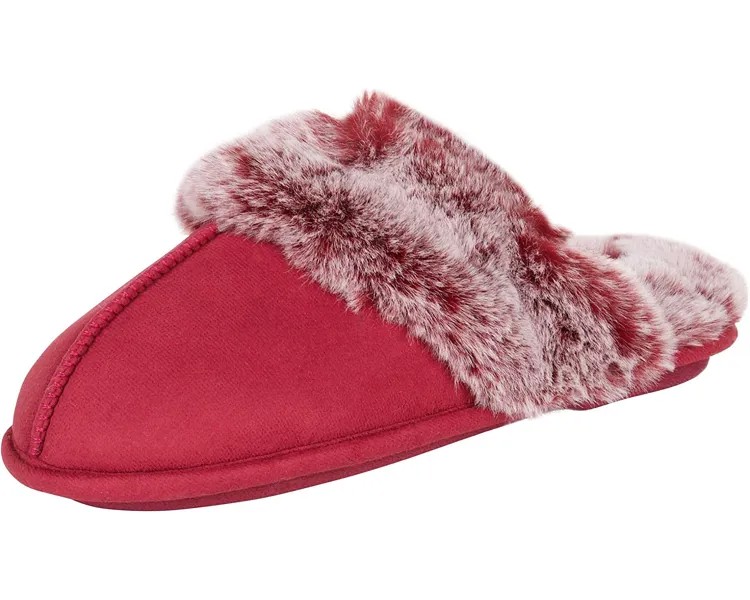 Слипперы Women's Comfy Faux Fur House Slipper Scuff Memory Foam Slip on Anti-Skid Sole Jessica Simpson, бургундия