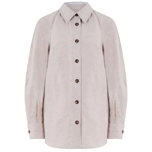 Low Classic Бледно-фиолетовая блузка из хлопка и льна