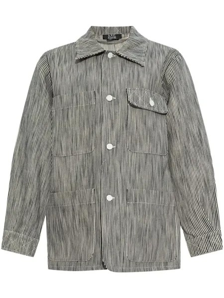 A.P.C. полосатая рубашка на пуговицах, черный