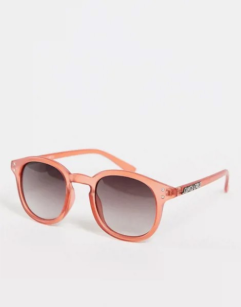 Солнцезащитные очки в прозрачной красной оправе в стиле ретро Santa Cruz-Красный
