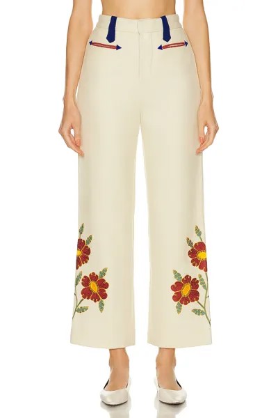 Брюки Bode Grandiflora Trouser, кремовый