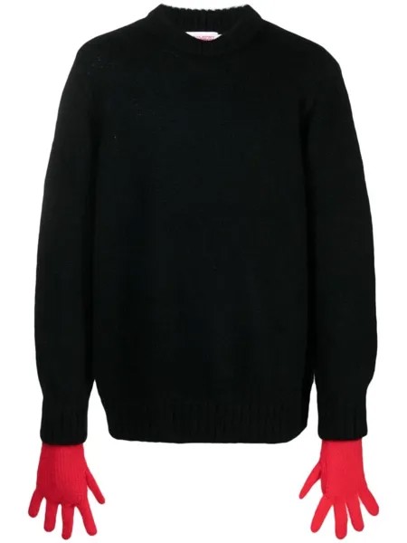 Charles Jeffrey Loverboy фактурный джемпер с рукавами-перчатками, черный