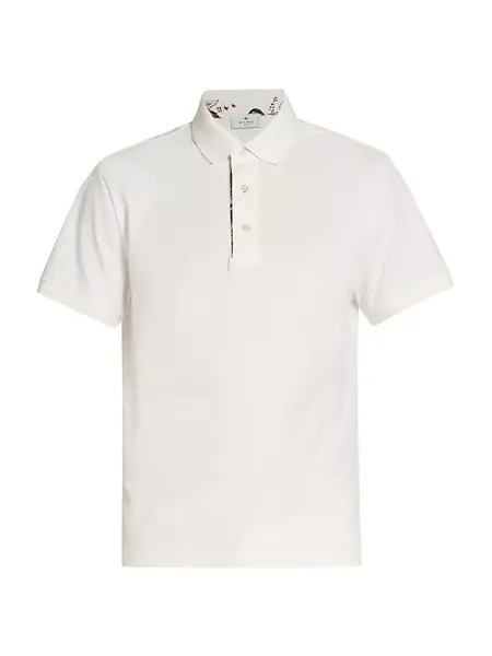 Рубашка поло с контрастной планкой Etro, белый