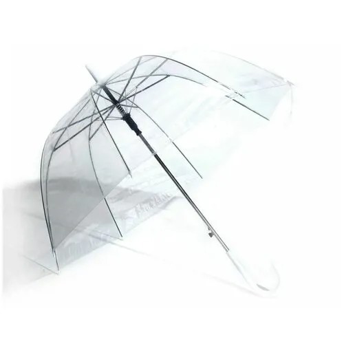 Зонт-трость BRADEX, полуавтомат, купол 80 см., 8 спиц, прозрачный, для женщин, бесцветный