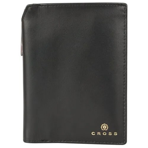 Бумажник CROSS, фактура гладкая, черный