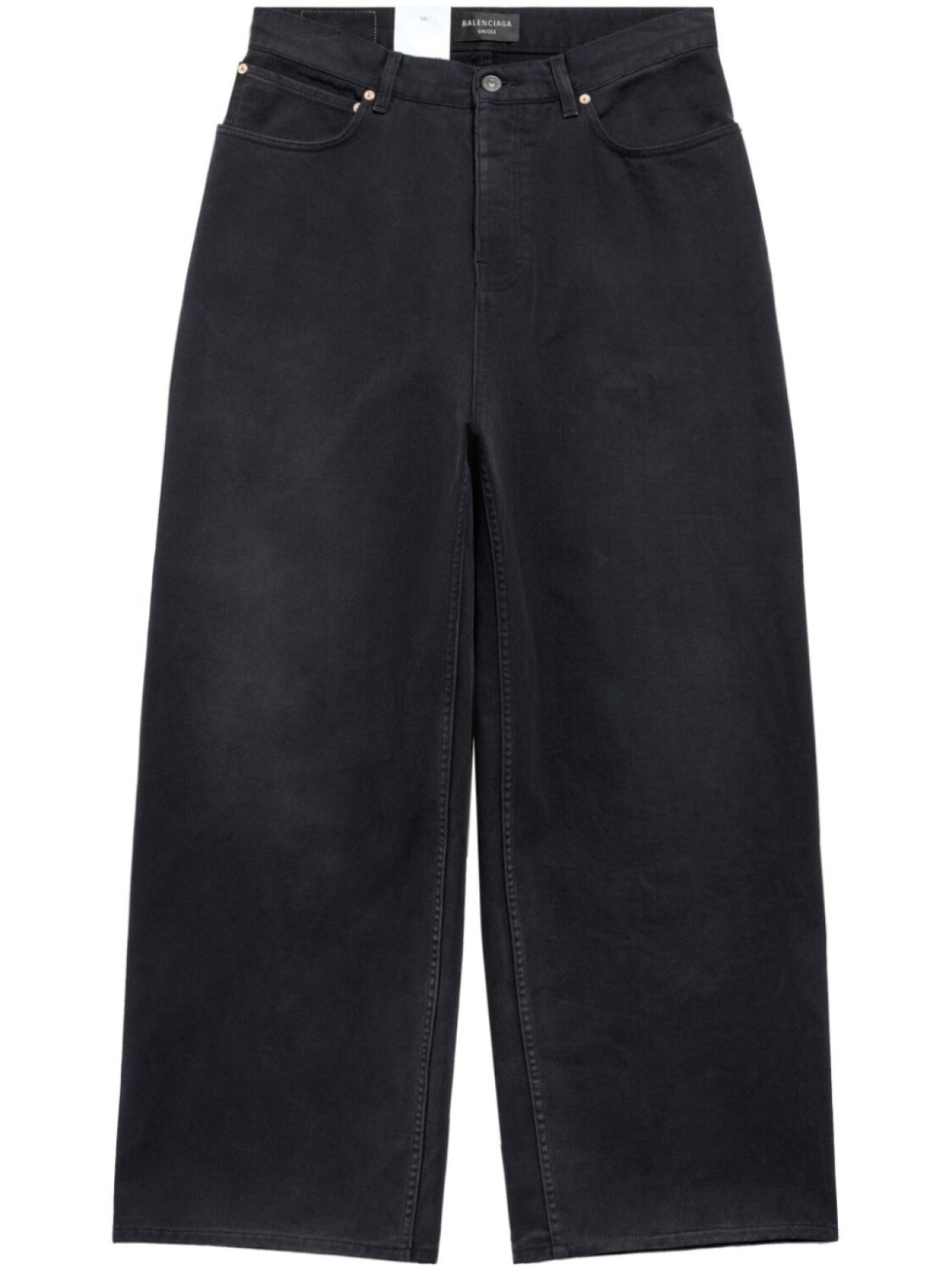 Широкие джинсы Denim Size Sticker средней посадки Balenciaga, черный