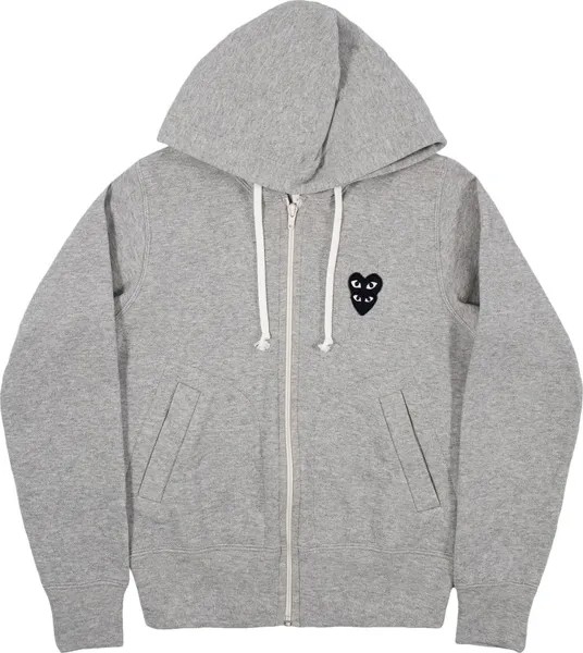 Толстовка Comme des Garçons PLAY Heart Logo Zip Up Hooded Sweatshirt 'Grey', серый