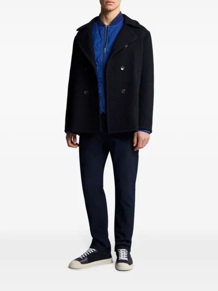 ETRO двубортный шерстяной бушлат, синий