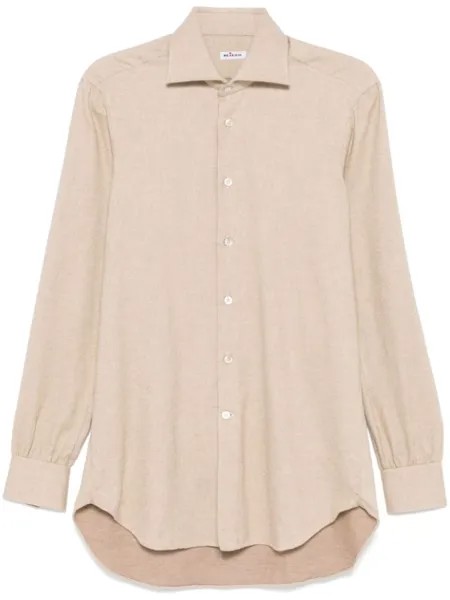Kiton хлопковая рубашка, нейтральный цвет