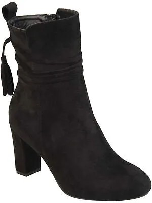 JOURNEE COLLECTION Женские черные ботильоны Zuri с кисточками на блочном каблуке с круглым носком, размер 8,5