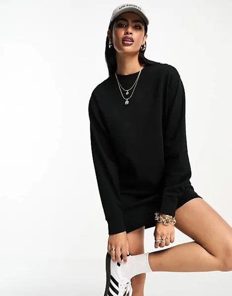 Черное платье-толстовка мини ASOS DESIGN