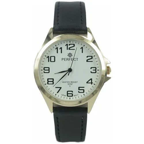 Perfect часы наручные, мужские, кварцевые, на батарейке, кожаный ремень, японский механизм GX017-412-2