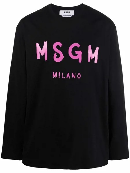 MSGM топ с длинными рукавами и логотипом