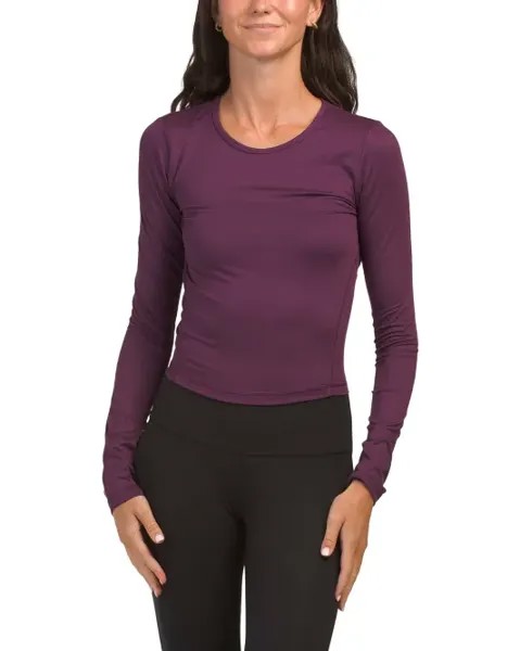 Топ с длинными рукавами и круглым вырезом Gottex, цвет Dark Plum