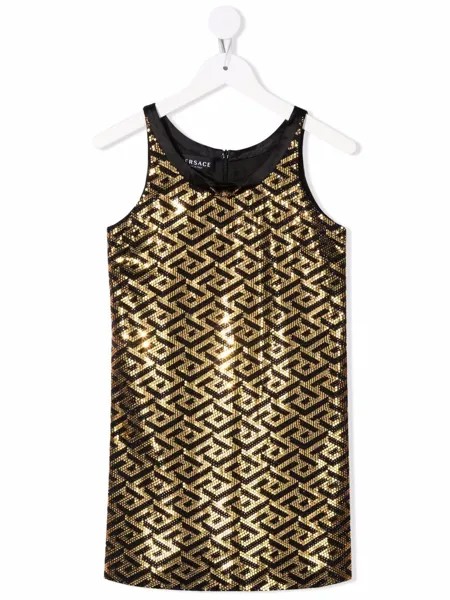 Versace Kids sequinned monogram-print tank dress