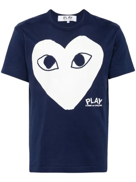 Comme Des Garçons Play футболка с принтом в виде сердца, синий