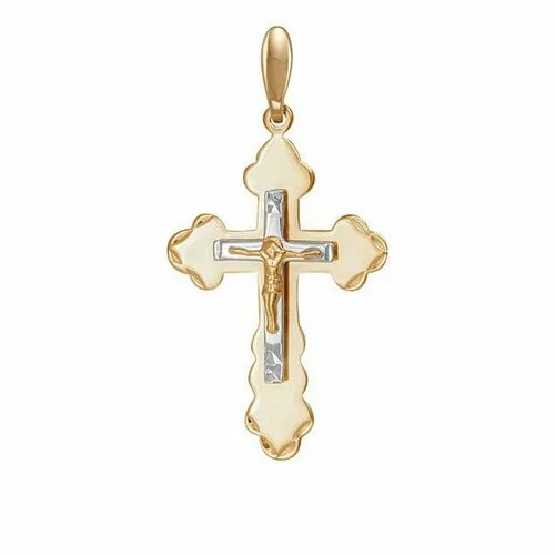 Крестик The Jeweller, красное золото, 585 проба, золотистый