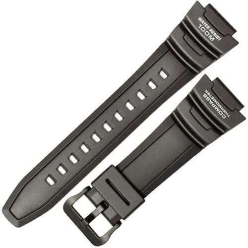 Ремешок CASIO, застежка пряжка, водонепроницаемый, диаметр шпильки 1.8 мм., размер 18, черный