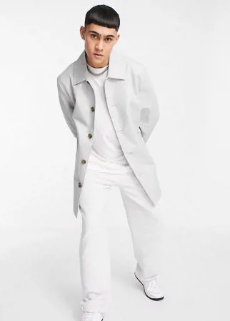 Серый непромокаемый тренч ASOS DESIGN