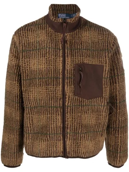 Polo Ralph Lauren бомбер в клетку, коричневый
