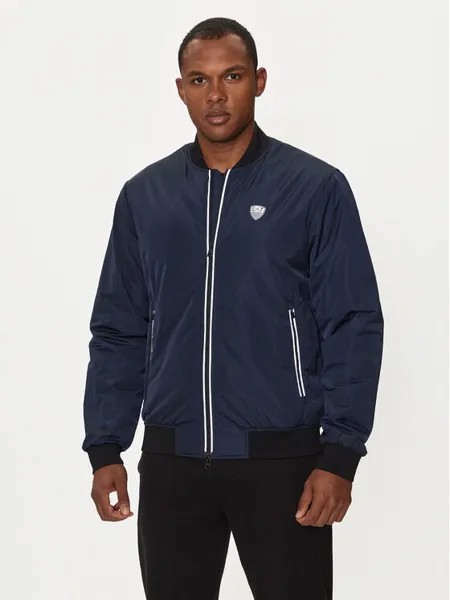 Бомбер обычного кроя Ea7 Emporio Armani, синий