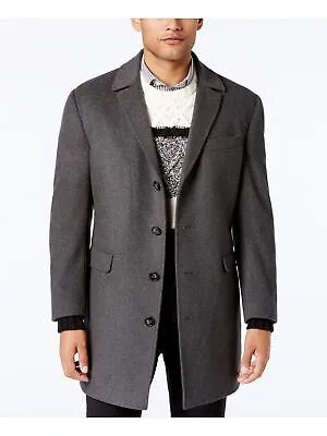 CALVIN KLEIN Мужское однобортное пальто на пуговицах серого цвета Миннеаполис, 38, КОРОТКОЕ